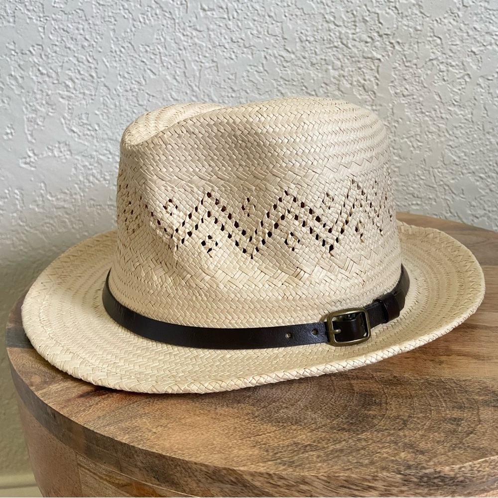 Lauren Ralph Lauren Women's Fedora Style Straw Hat With Leather Band One Size